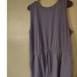 Members Mark Blue Sleeveless Tank Dress Drawstring Waist Pockets XL